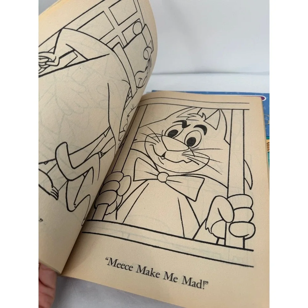 Vintage Coloring Activity Book LOT 90s Kids OS Aladdin Lion King Huckleberry